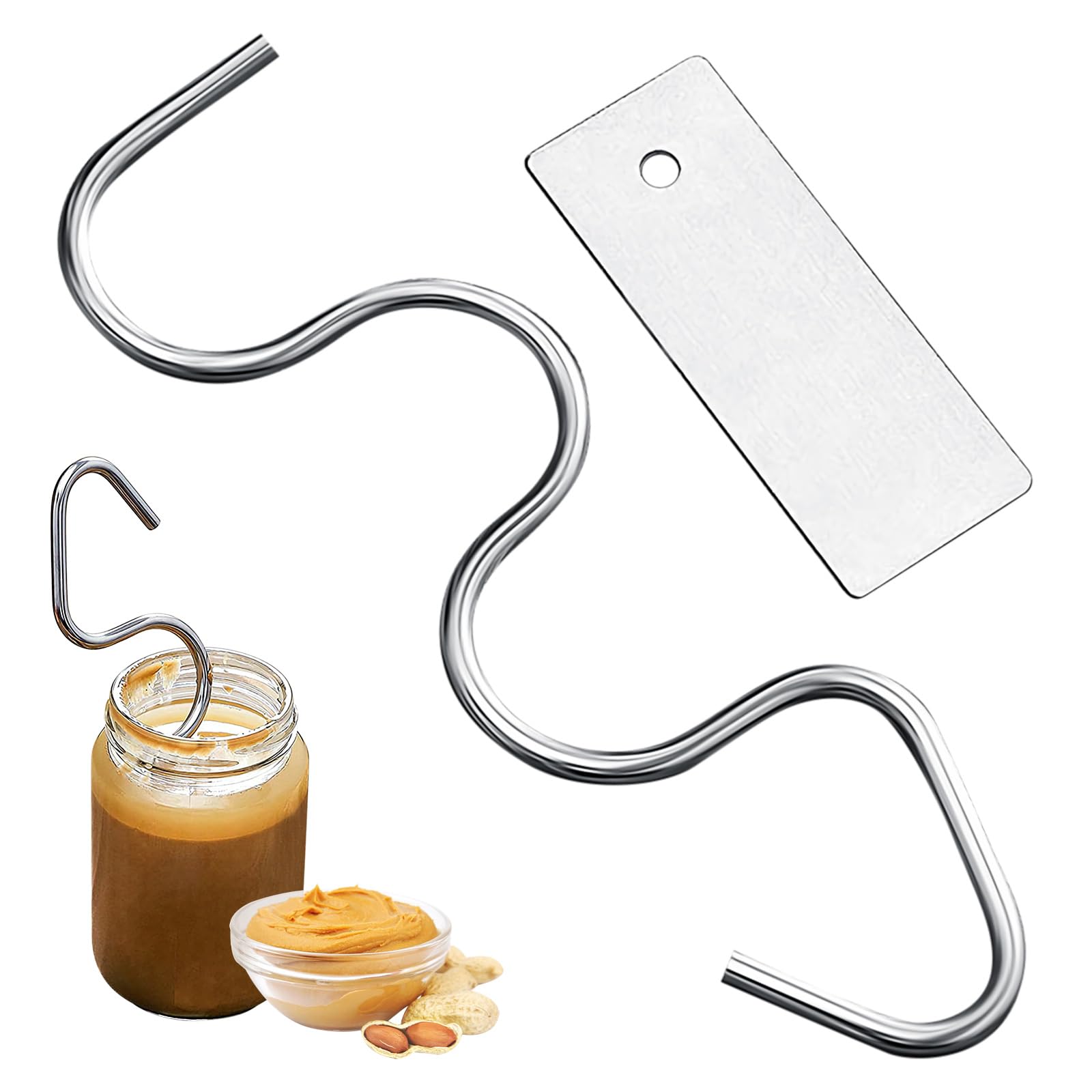2 Pack Peanut Butter Stirrer - Mixer Tool, Multipurpose Stainless Steel Nut Butter Manual Churner Gadgets Jam Stirring Tool, Butter Stirrer Tool For Mixing Various Butter, Almond for Kitchen