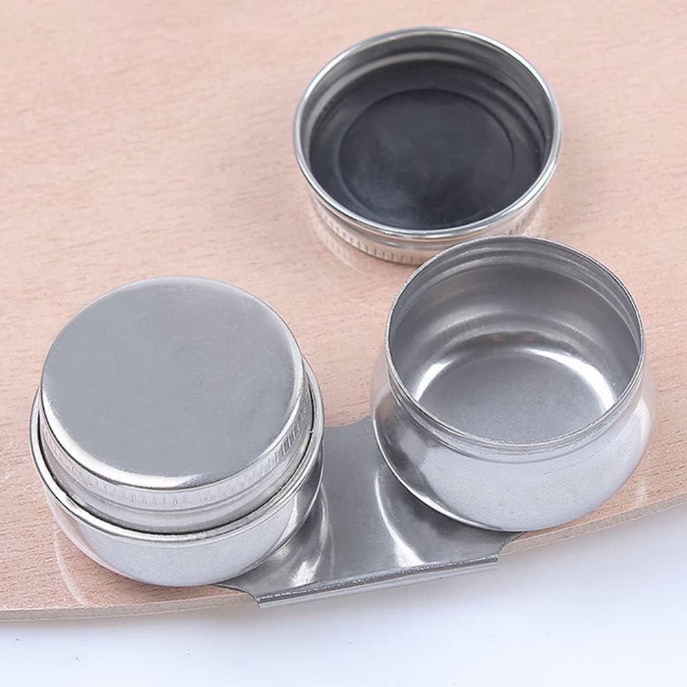 Cabilock Double Cup Oil Painting Palette Stainless Steel Palette Cup Reusable Art Tools