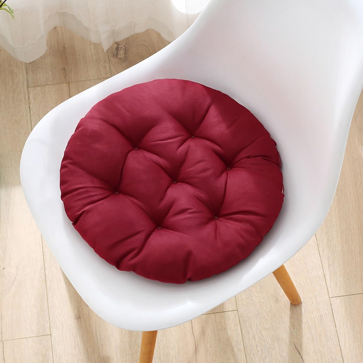 Round Chair Cushions Non Slip Bar Stool Round Seat Pad, Super Soft Chair Pads for Living Bedroom Sofa (Color : Red, Size : 15.7in)