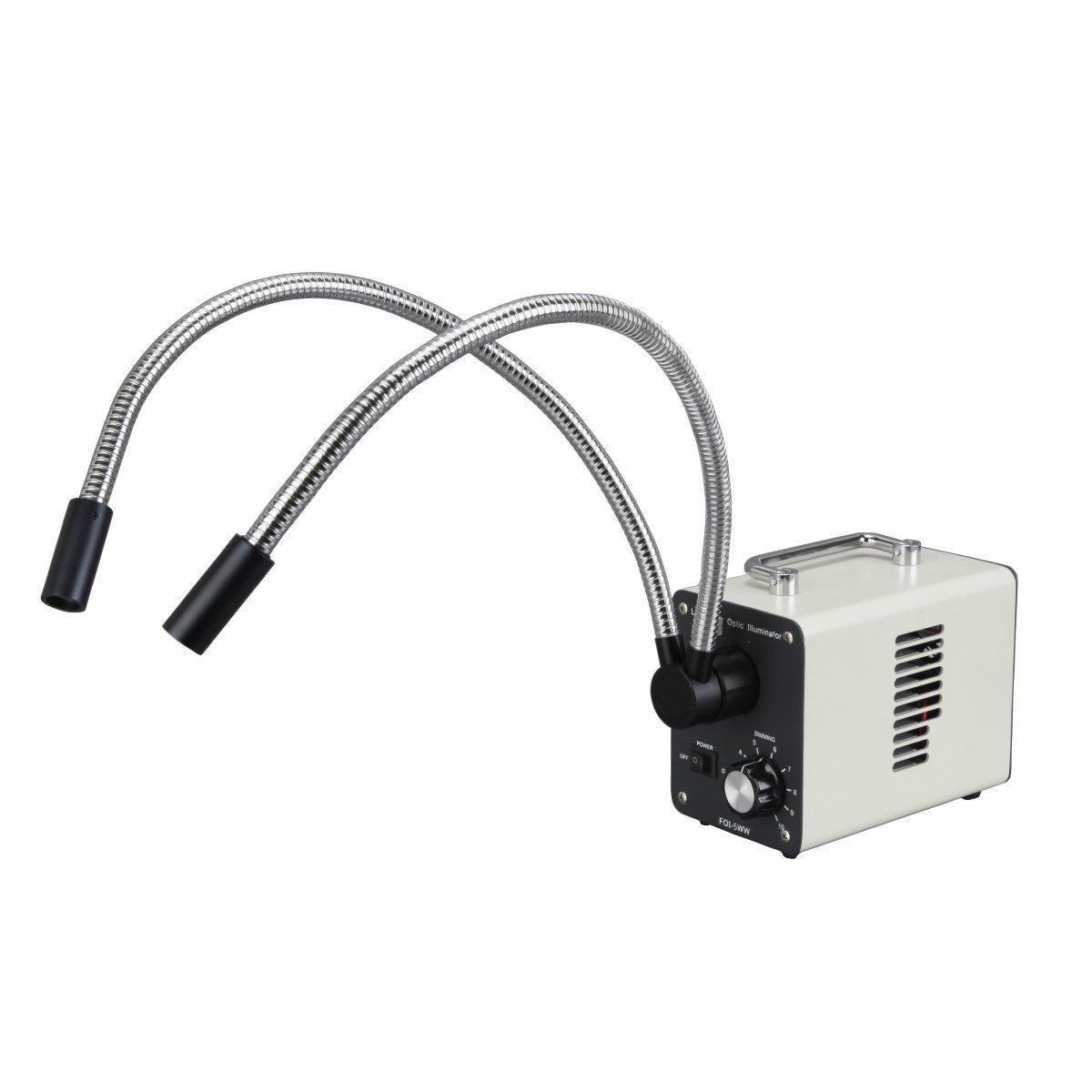 OMAX 50W LED Dual Fiber Optic Gooseneck Microscope Illuminator