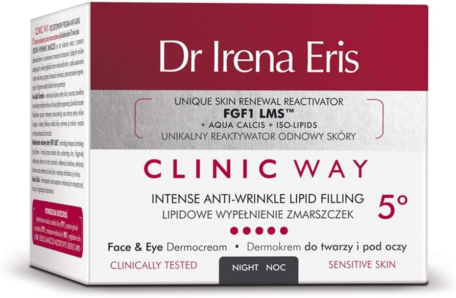 DR IRENA ERIS Clinic Way - Intense Anti-Wrinkle LIPID Filling FACE &Eye DERMOCREAM 5° Night Cream - 50 ml