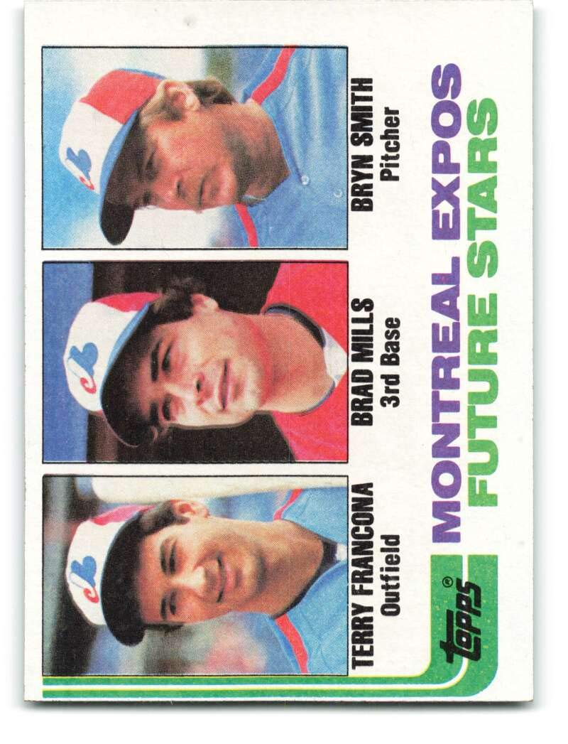 ToppsBaseball MLB 1982 Topps #118 Terry Francona/Brad Mills/Bryn Smith Expos Rookies RC Expos