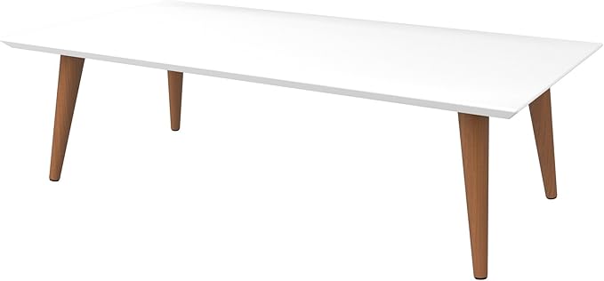 White Gloss Manhattan Comfort Utopia Low Rectangle Coffee Table