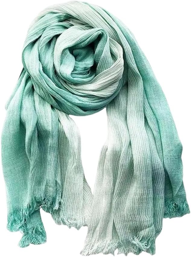 Casual Outfit Accessory Women's Patchwork Color Tassel Scarf Soft Wrinkle Shawl For Men