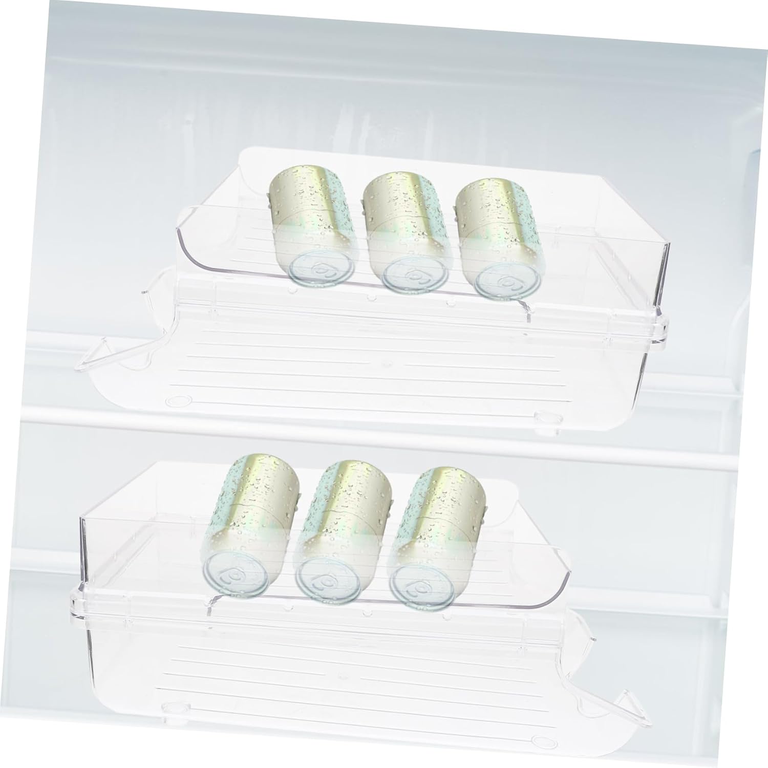 Zerodeko Refrigerator Beverage Storage Rack Carbonated Drinks Rolling Dispenser for Easy Access and Organization Kitchen and Fridge Capacity Can Organizer for Efficient Beverage Storage