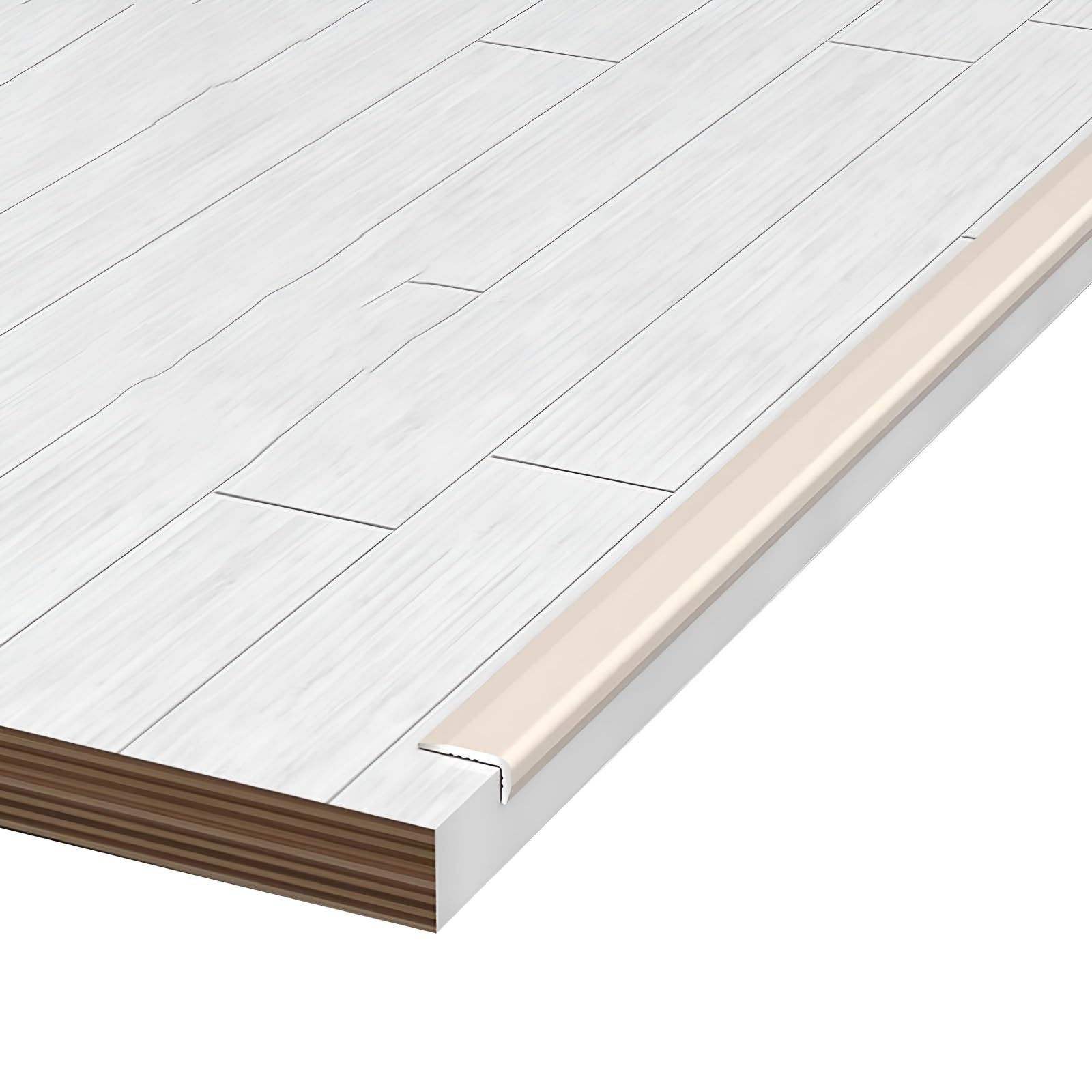 Coayuou Tile Trim Aluminum Corner Protection Profile 90cm* 3 Pcs Edge Protector Ideal for Floor & Wall Edges, Waterproof, Durable & Easy to Install Ideal for Home/Office(Kakaocreme,2cm*1cm)