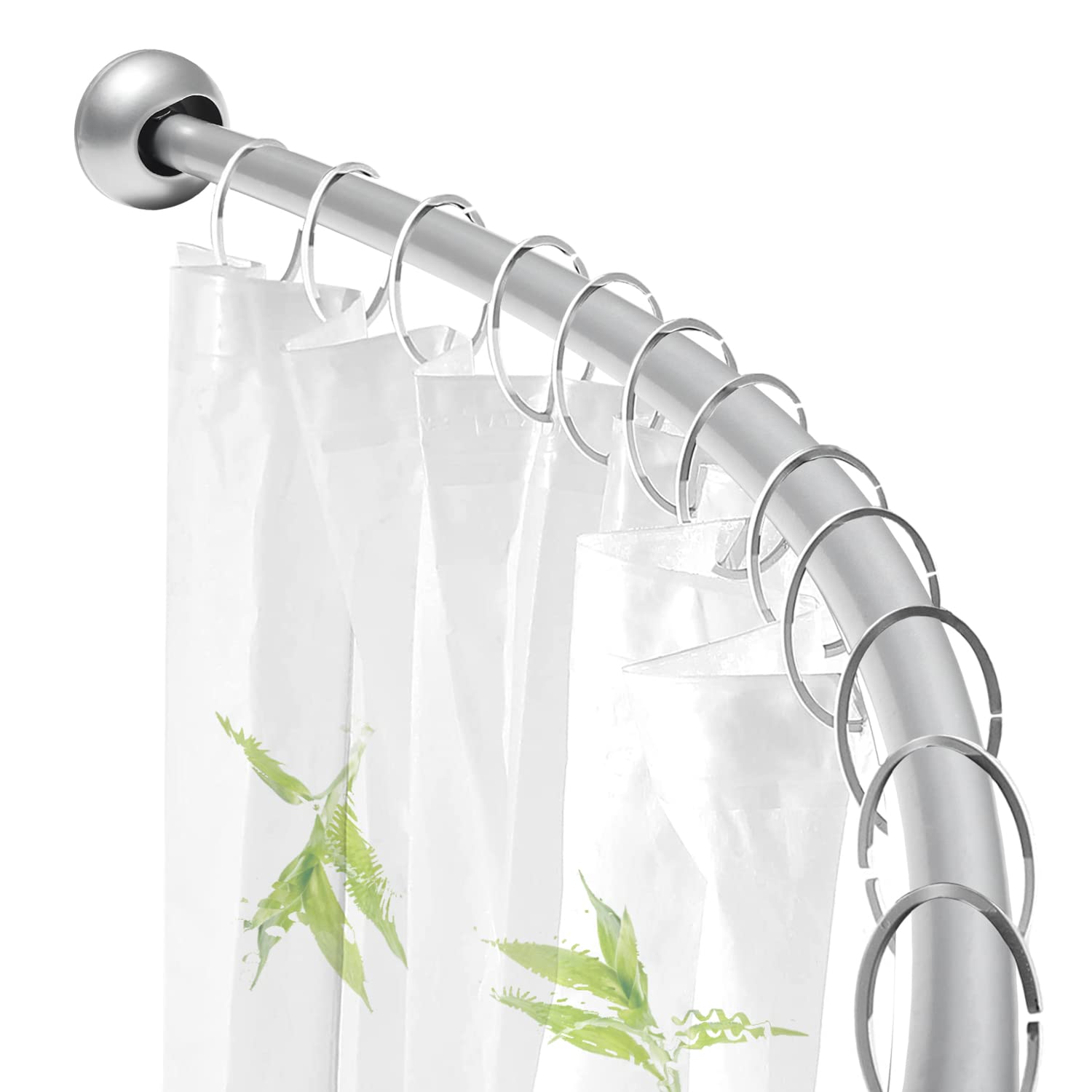 Photo 1 of *SEE NOTES Curved Shower Curtain Rod 40-64 Inches Adjustable, Aluminum Silver Shower Rod Rustproof, Round Shower Curtain Rod, Curved Shower Rods for Bathroom, Bathtub, Stall, Need to Drill