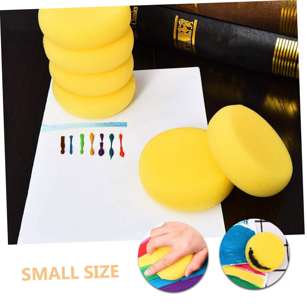 15 Spugne Circolari Per Pittura - Gialle, Morbide E Assorbenti - Per Acquerelli, Ceramica E Artigianato - Foto 9
