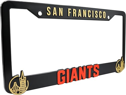 Miniatura 5 de SF Giants - Marco de matrícula elevado 3D para San Francisco, 1 paquete de cubierta para placa de automóvil  Soporte universal para placa de