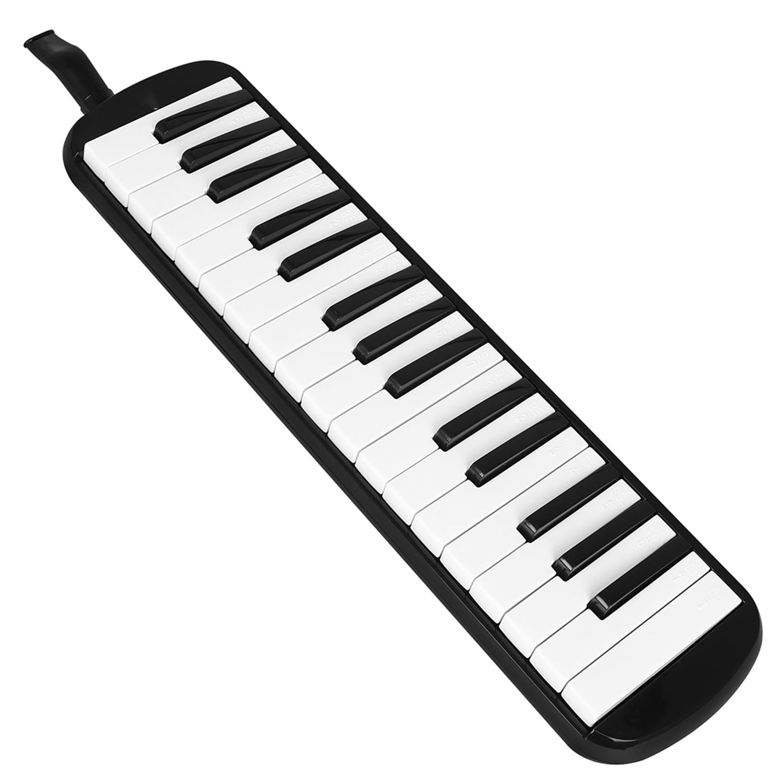 Strumento Melodica a 32 Tasti, Strumento Musicale a Tastiera Air Piano con Doppi Tubi, 2 Bocchini Corti, Panno per la Pulizia e Custodia per il Trasporto per Principianti (BLACK)