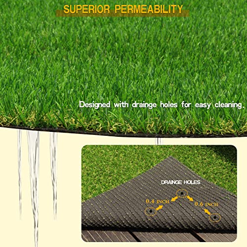 Green Artificial Grass 4 Ft X 6 Ft, Heyroll 0.8" Fake Grass Turf Mat, Indoor Outdoor Artificial Lawn Rug, Dogs Pet Synthetic Grass Carpet For Landscape Garden Backyard Patio,Customized #TOP2