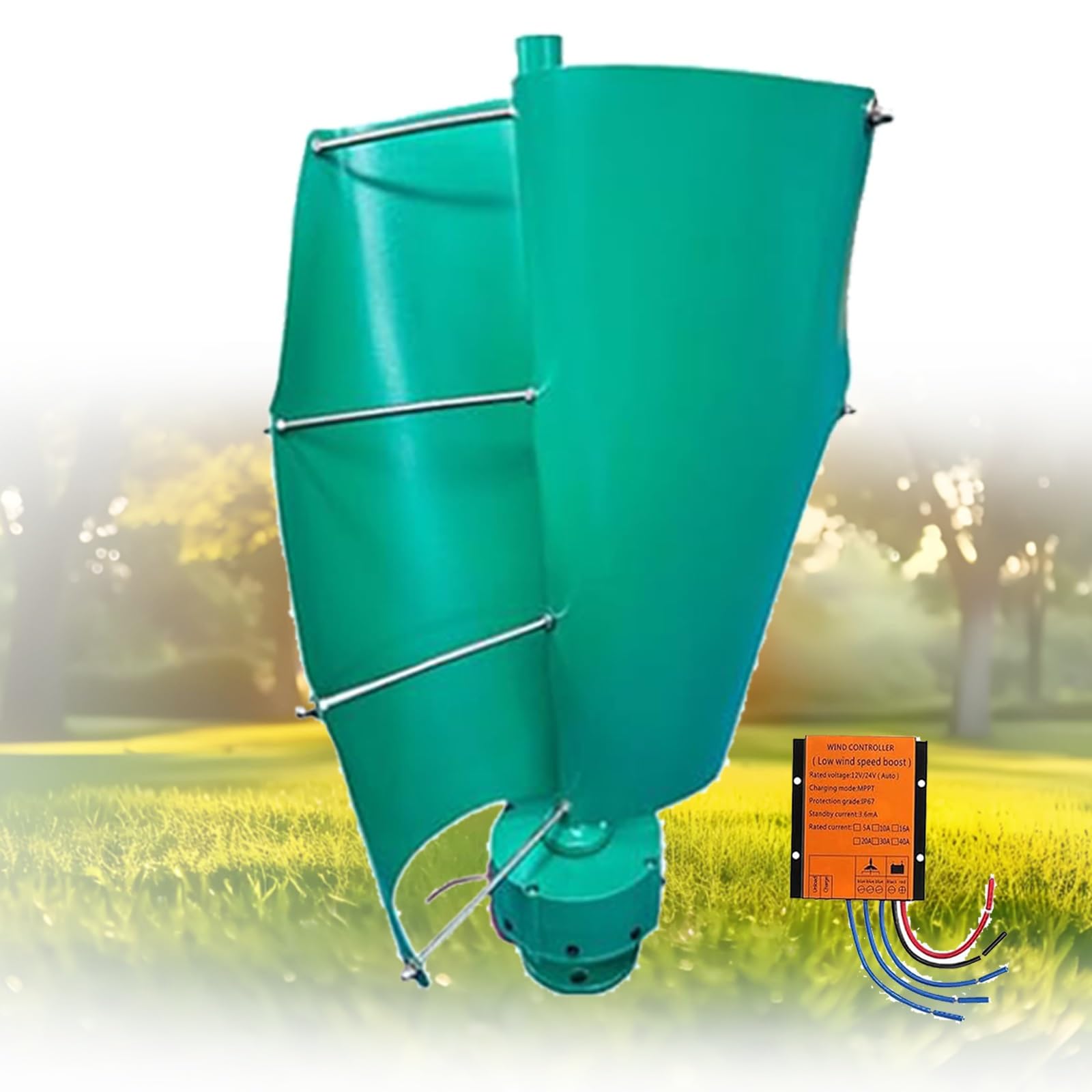 Zestaw generatora wiatru, 14000 W, 12 V/24 V/48 V, z kontrolerem, automatyczna orientacja wiatru, prędkość znamionowa 1s, do łodzi / altanek (turkijski)