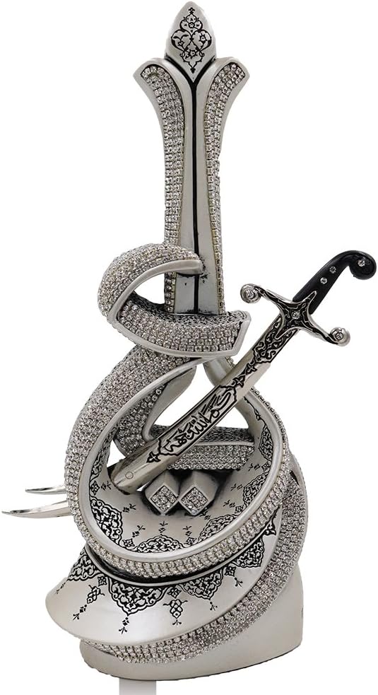 Islamic Home Decoration Table Decor Bookend Muslim Gift Item Eid Ramadan Sculpture Showpiece Hazrat Ali's Sword (Mother of Pearl)