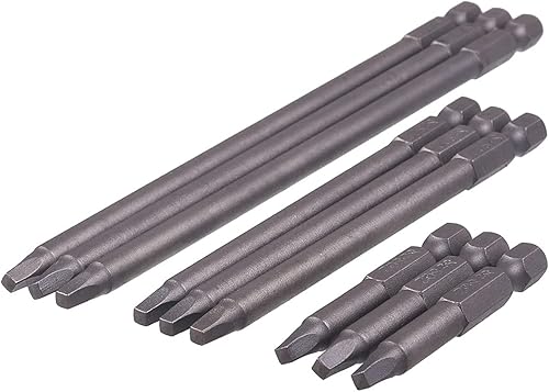 Miniatura 8 de Rocaris Juego de 9 brocas de destornillador de cabeza cuadrada magnética larga de 14 de pulgada, herramientas eléctricas SQ2 para plantilla de