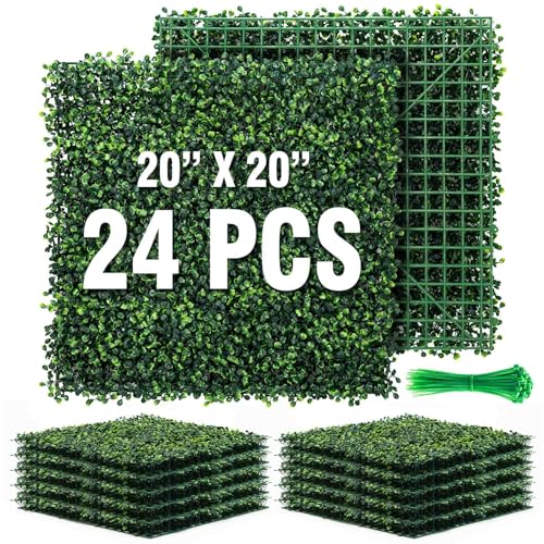 KASZOO 24 Pack 20'x20' Grass Wall Panels - Artificial...