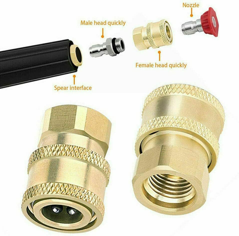 4PCS Pressure Washer Coupler Brass Fittings 1/4 Inch Quick Connect to Female NPT