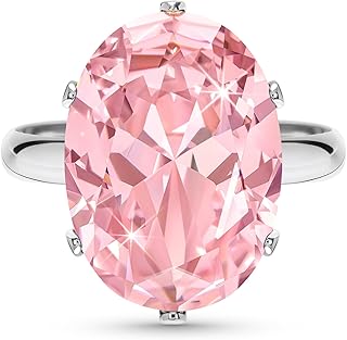 Cubic Zirconia Imitation Diamond Moissanite Rings for Women, 14K Gold/Rose Gold/Silver Adjustable Chunky Ring, Costume Rhinestone Jewelry for Wedding Engagement