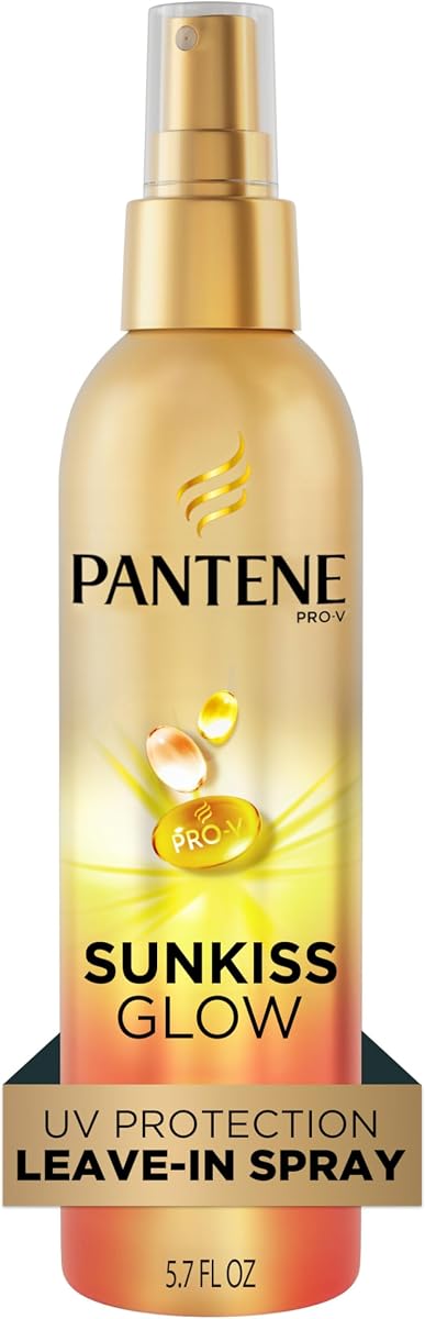 Sunkiss Glow Spray multitarea, protección UV para el cabello, repara daños, tratamiento acondicionador sin enjuague, 5.7 oz