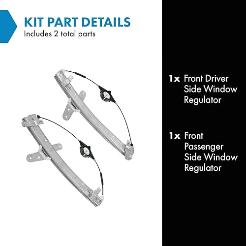 Miniatura 350 de TRQ Juego de elevalunas manual para el lado del conductor y del pasajero compatible con Chevrolet Tracker 1998 1989-1997 Geo 1989-1998 Suzuki