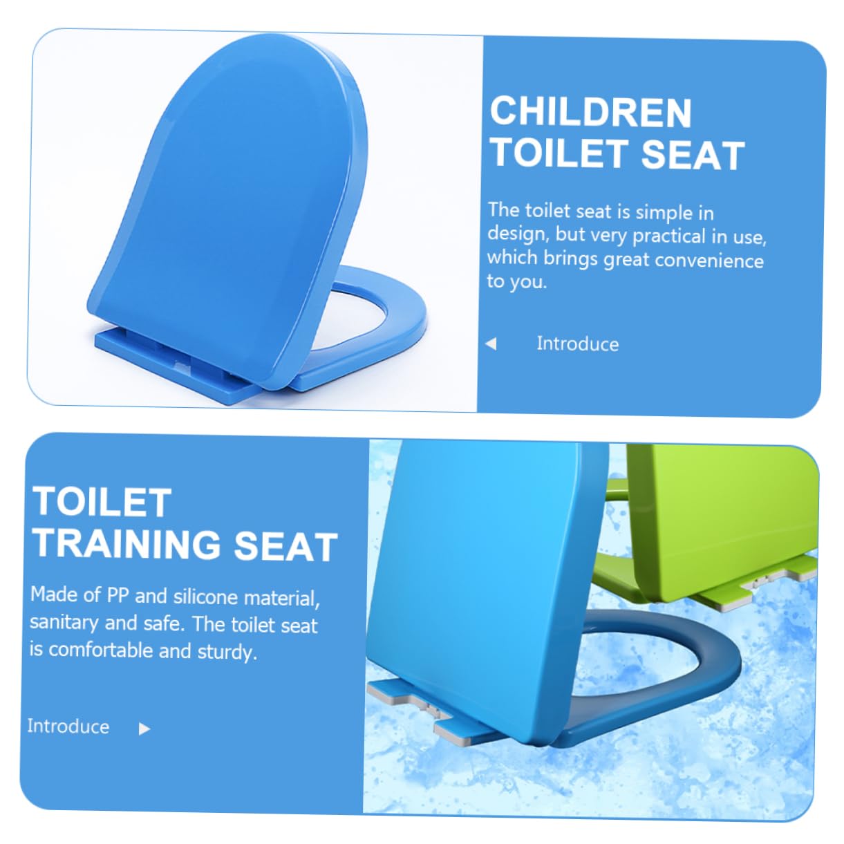 Tavoletta Wc Riduttore per Bambini Blu in Pp, Leggera e Portatile | Allenamento al Vasino, Installazione Semplice, Base Antiscivolo, Adatta a Bambini e Ragazzi