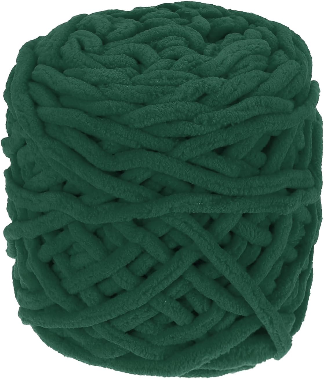 MECCANIXITY Chenille Chunky Yarn, 100g/3.5oz Plush Bulky Thick Fluffy Polyester Yarn for Crochet DIY, Soft Velvet Blanket for Sweater Hand Knit Crocheting (Pink/White, 45 M/49 Yards)