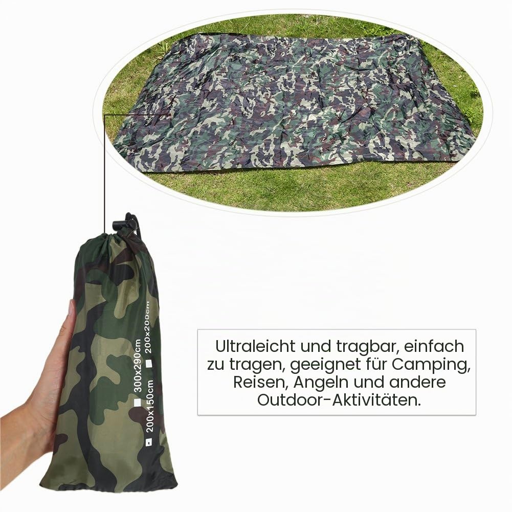 tarp 4x4 wasserdicht,Outdoor tarn Tape,zeltplane,Tarnnetz 3x3m Netz/Netting Wasserdicht Cam Shelter Zelt Plane, Tarnung Tragbare Regendichte Matte 