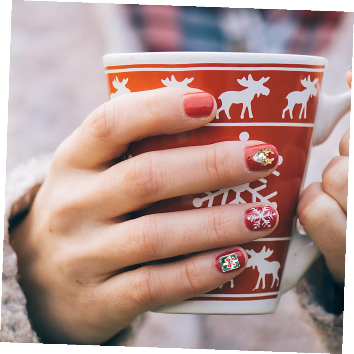 Christmas Alloy Nail Art Decoration Supplies 12-compartment Manicure Accessories Design Holiday Nail Charms for Festive Art