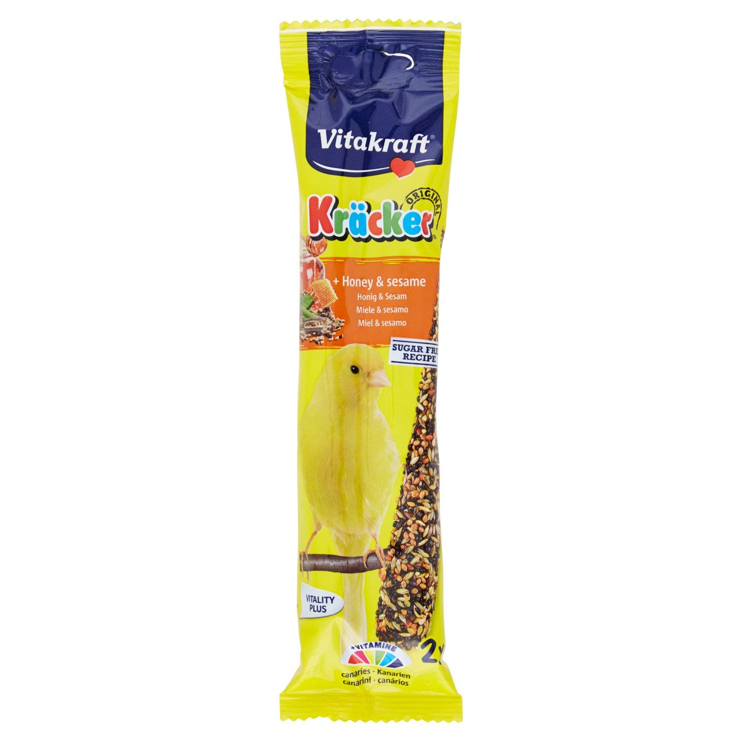 Vitakraft Bâtons de Miel et sésame pour canari alimentation oiseau cage 60g