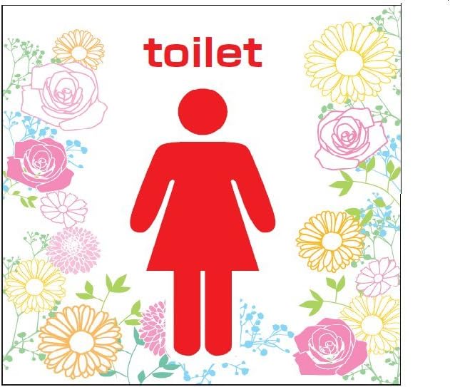 Amazon Co Jp 鈴木プラスチックス お花畑のトイレ用サインプレート 女性トイレ用 アクリル 白 3 0ｔ 両面テープ付 文房具 オフィス用品