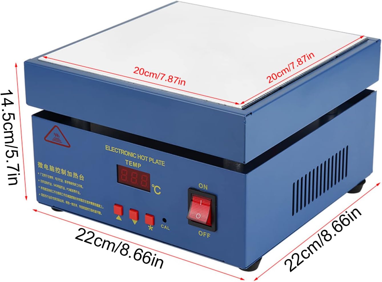 AC 800W LED Microcomputer Electric Heating Plate PCB Preheating Station Preheat Oven for Soldering Station Welder With User Manual - 200 * 200mm(US Plug 110V)