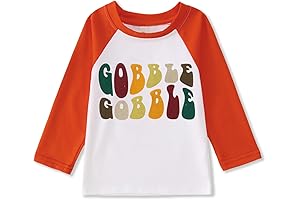 Thanksgiving Shirts for Toddler Girl Boy | Gobble Turkey Raglan Long Sleeve T-Shirt