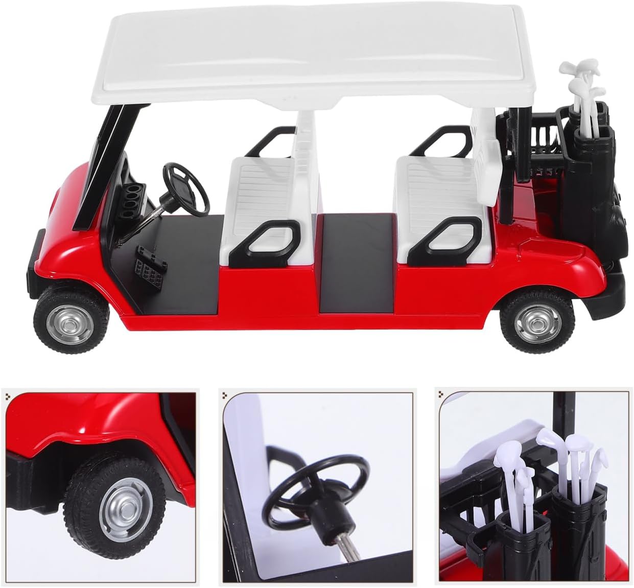 Milisten Diecast Mini Golf Cart Pullback Action Collectible Golf Cart Prop for Home Decor Realistic Design Enhances Experience