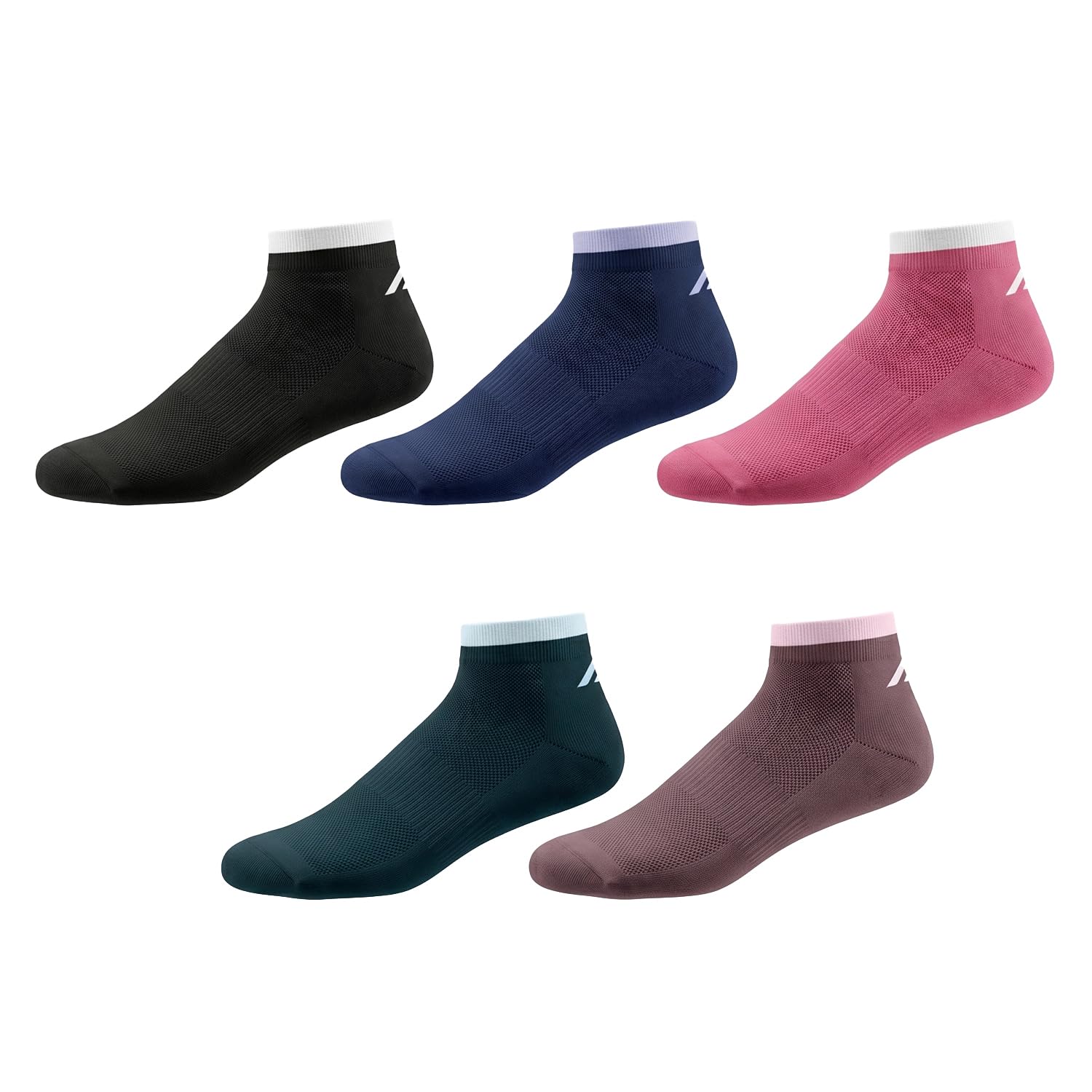 Low Cut Socks for Women Breathable Cotton Ladies Short Stockings Performance Athletic Ankle Footies for Gym, Running, Office, Sporty Casual Wear, Multicolor- (Pair of 5)-image-29