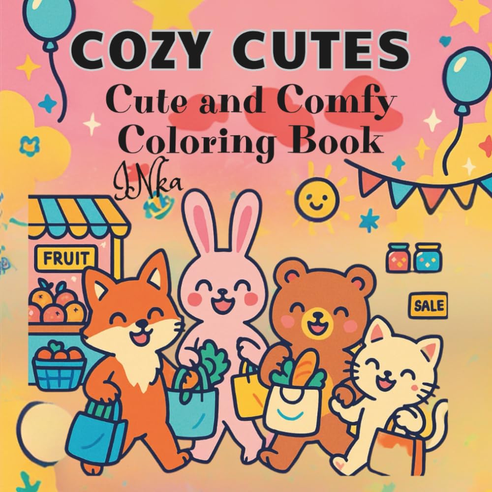 COZY CUTES Cute and Comfy: Coloring Book