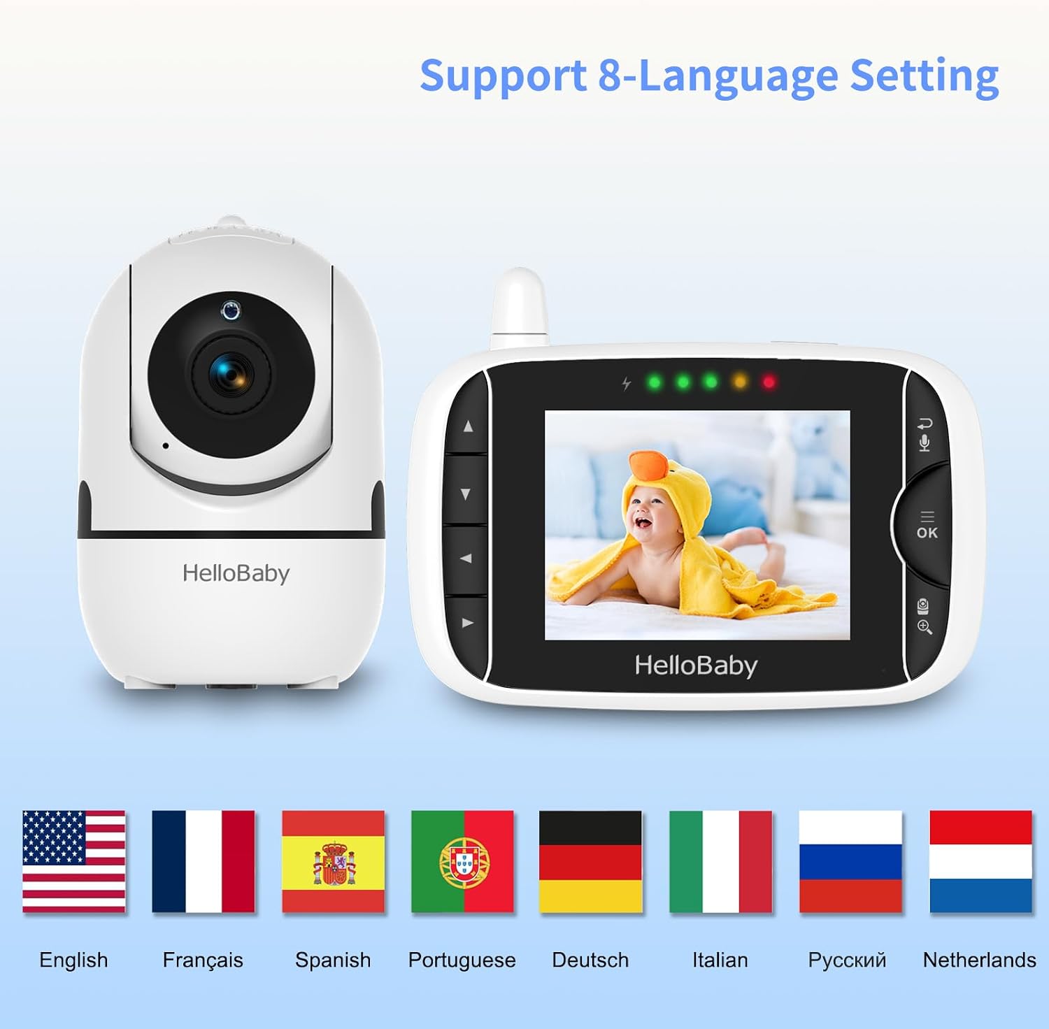 Baby Monitor, Upgrade Baby Monitor with Camera and Night Vision (HB) thumbnail 2