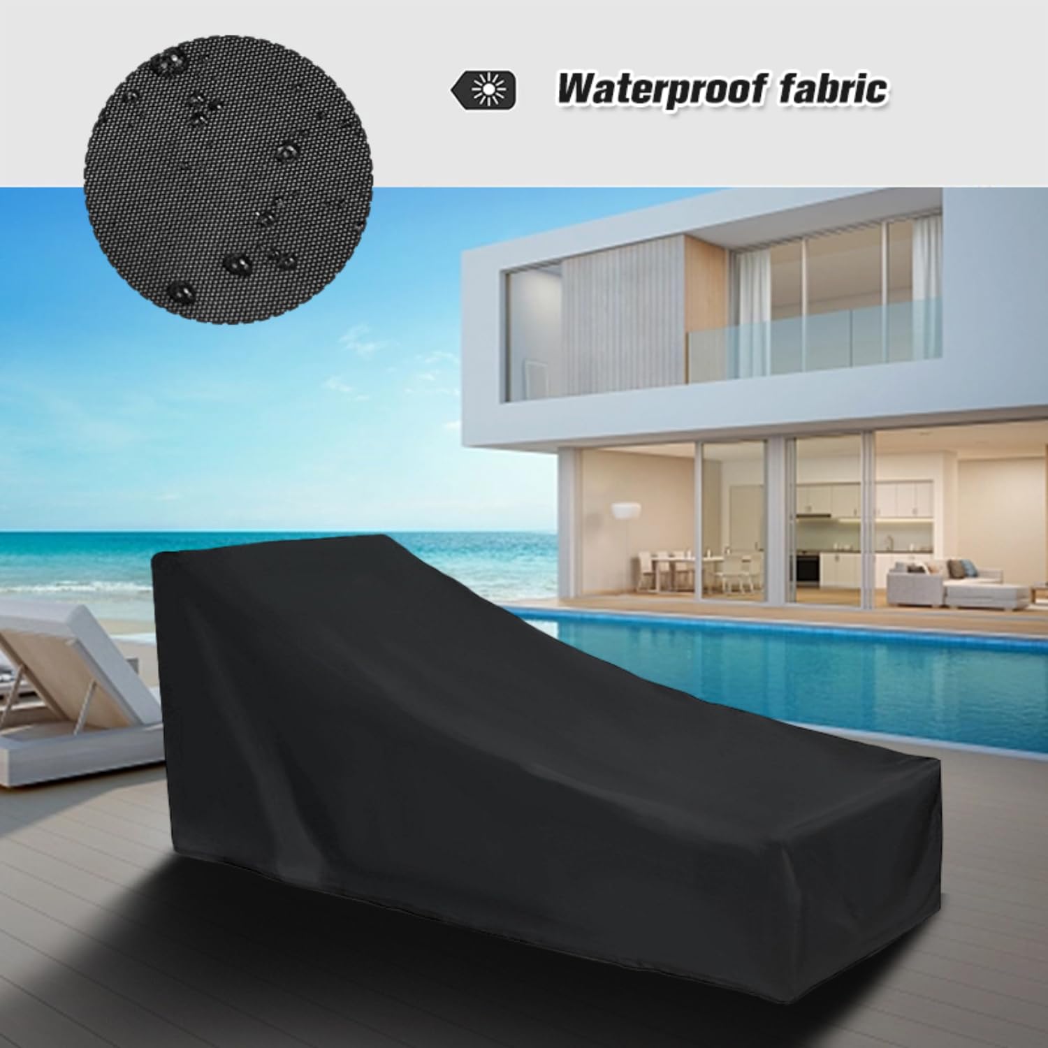 OPTUTUS Recliner Cover, 2 pc Black Durable Upholstery Cover, 83 Inch Casual Waterproof Recliner Cover