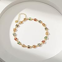 Vista 6 de Tobillera para mujer, chapada en oro de 18 quilates, tobillera con dije de oro, impermeable, para verano, playa, cadena de pie, joyería para regalos