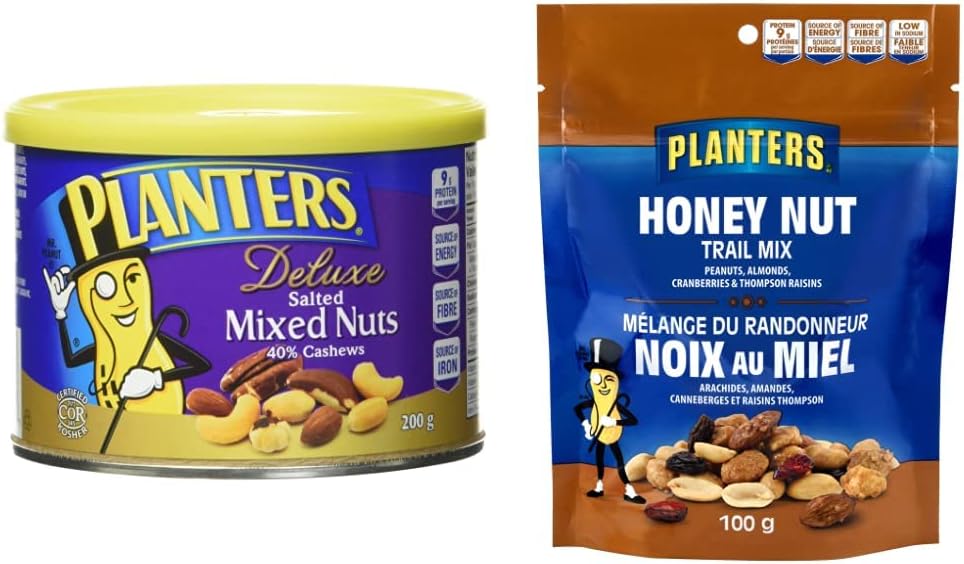 Planters Deluxe Mix Nuts 40 Cashews Roasted, 200 Grams & Honey Nut