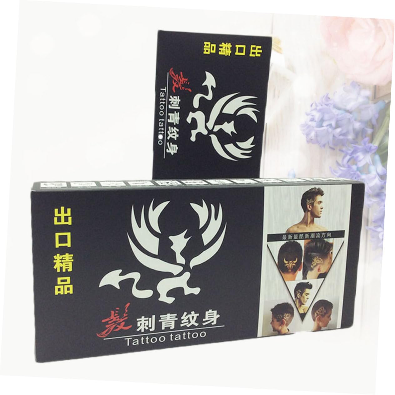 25pcs Hair Cutting Stencils Glue Tools Temporary Tattoos Adult Hair Tatoo Kit