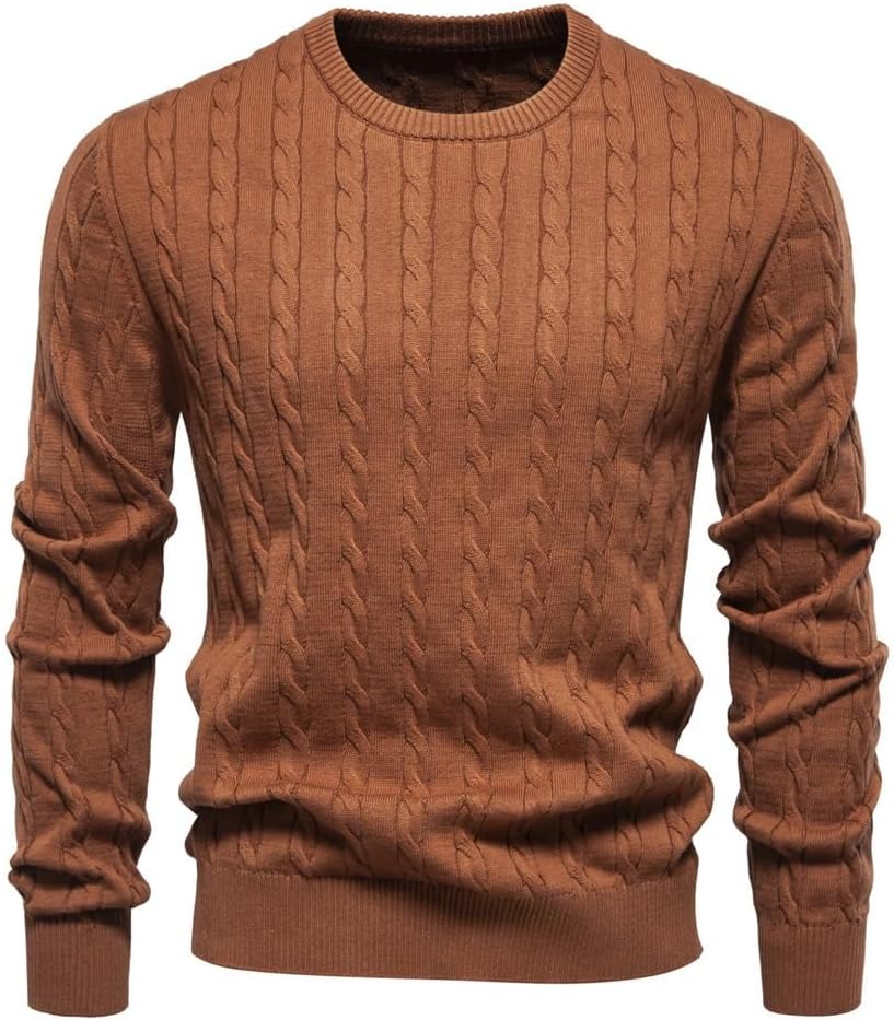 Winter Men's Sweater Pullover Solid Color Knitted Sweaters