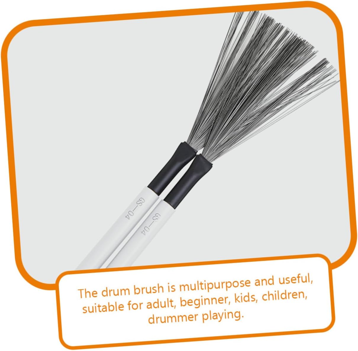 BESPORTBLE Maple Wood Handle Drum Brush Set – 1 Pair Portable Percussion Instrument Brushes for Drummers and Musicians