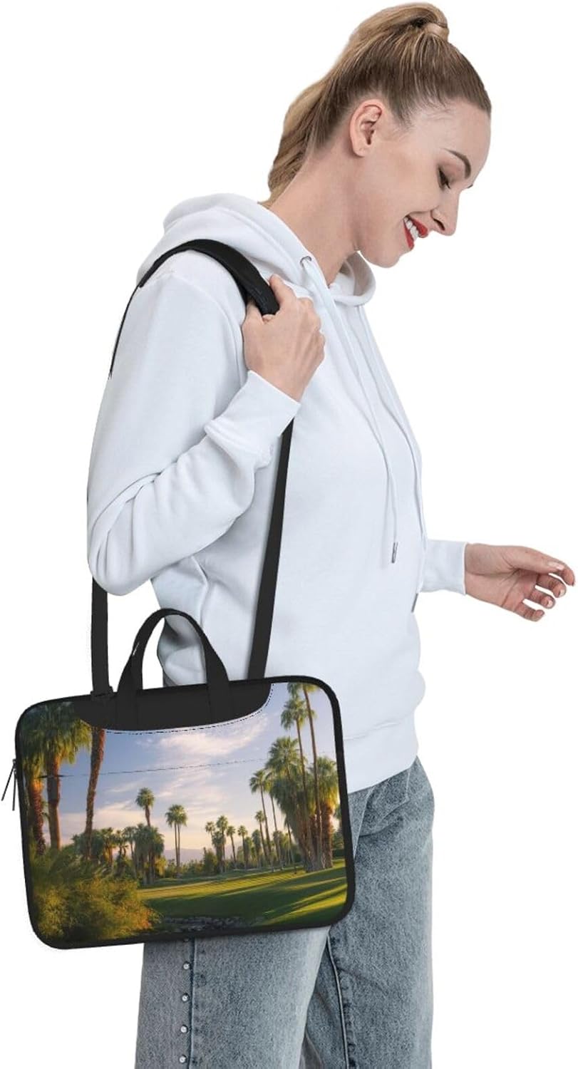 Laptop Shoulder Bag Messenger Bags Palm Tree Golf Course Laptop Bag Computer Bags for Men Women