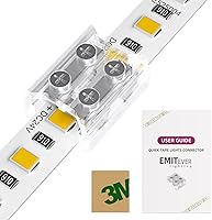 Vista 1 de Conectores de tira LED EMITEVER, 12 paquetes de conectores de luz de cinta LED de 2 pines sin soldadura, apriete de tornillo, conectores de cinta a