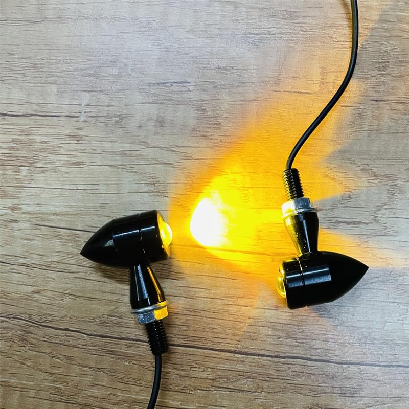 Capital Car Emporium Original Waterproof Aluminum Bullet Shape Turn Signal Lights Indicator motorcycle lightsUniversal for All Bikes Models (Amber, Pack Of 2) | LED-image-39