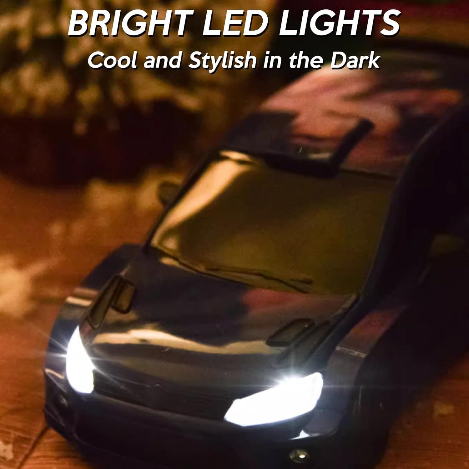 Coche teledirigido de derrape RC 4x4 de 2,4 GHz a Escala 1/28 con Luces LED, cumpleaños, LD2801, Coche teledirigido a Escala Real(White)