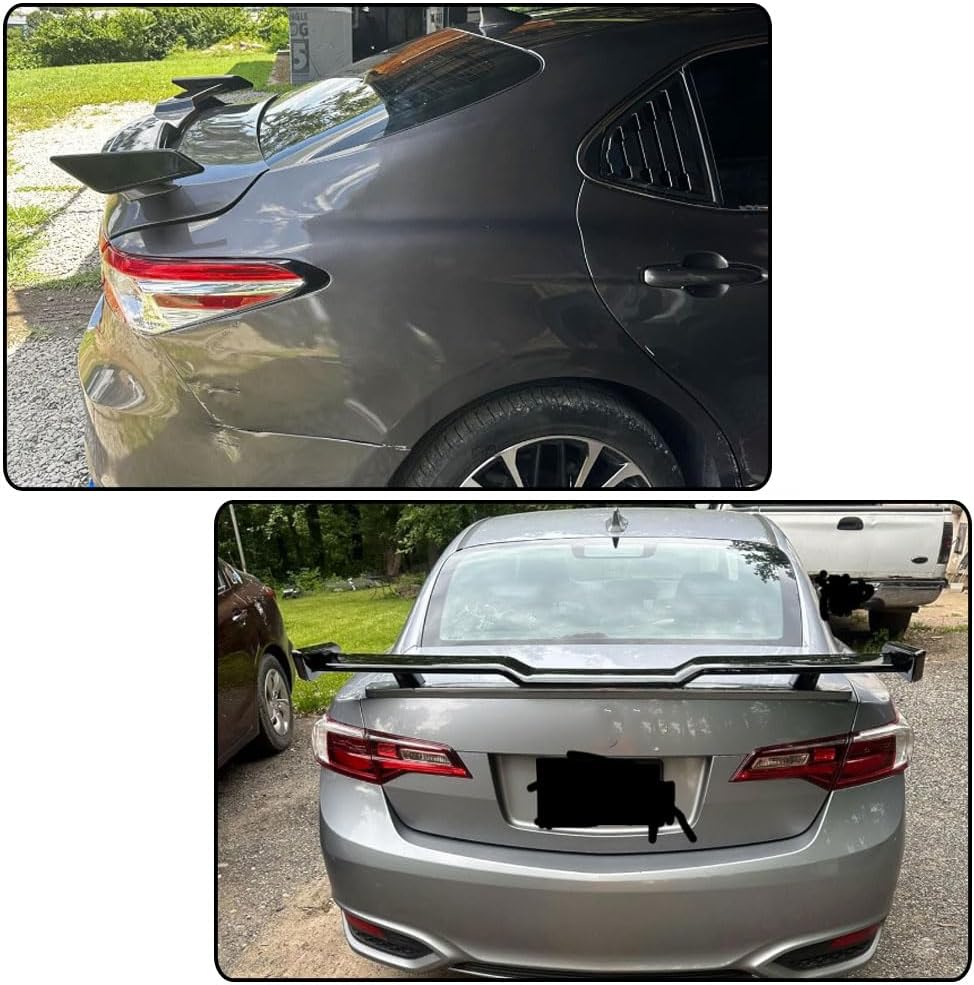 MCARCAR KIT Trunk Spoiler for Toyota 8th Gen Camry LE SE XLE XSE 2018-2024 & for Honda Accord 10th Gen ABS Glossy Black Car Rear Boot Lid Highkick Spoiler Wing Lip (Type Ⅱ)