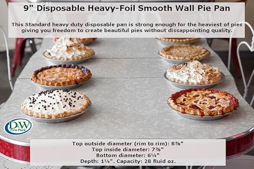 9" Heavy Duty Foil Pie Pans- 1 1/2" Deep- Disposable Or Reusable #509 (10) #TOP1