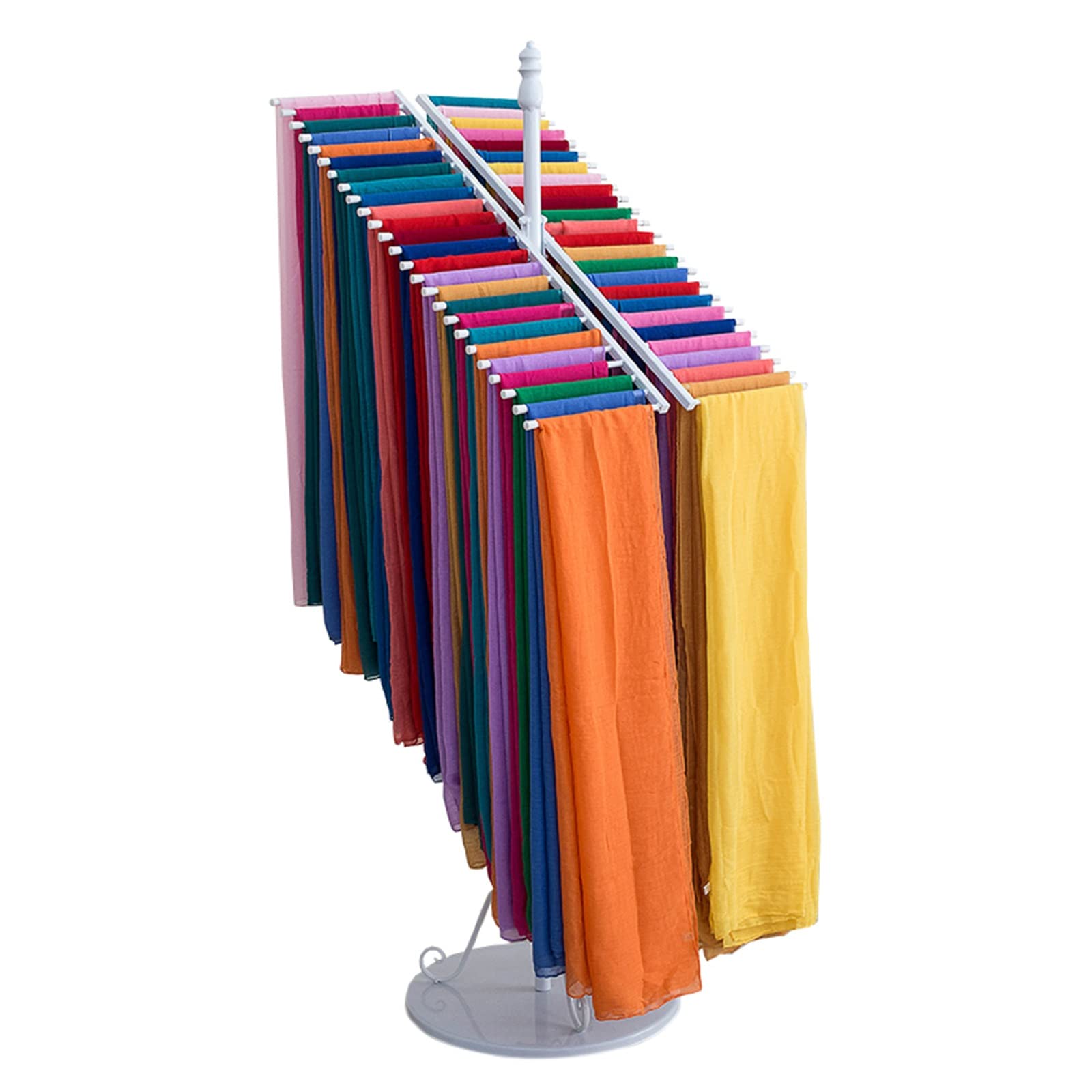 UWYTGF Metal Iron Scarf Rack Hanger for Retail Store,Closet&Holiday Party - Vintage Narrow Space Saving Clothes Storage Holder for Belt Tie Jeans Organizer Pants,White,High 170Cm/67