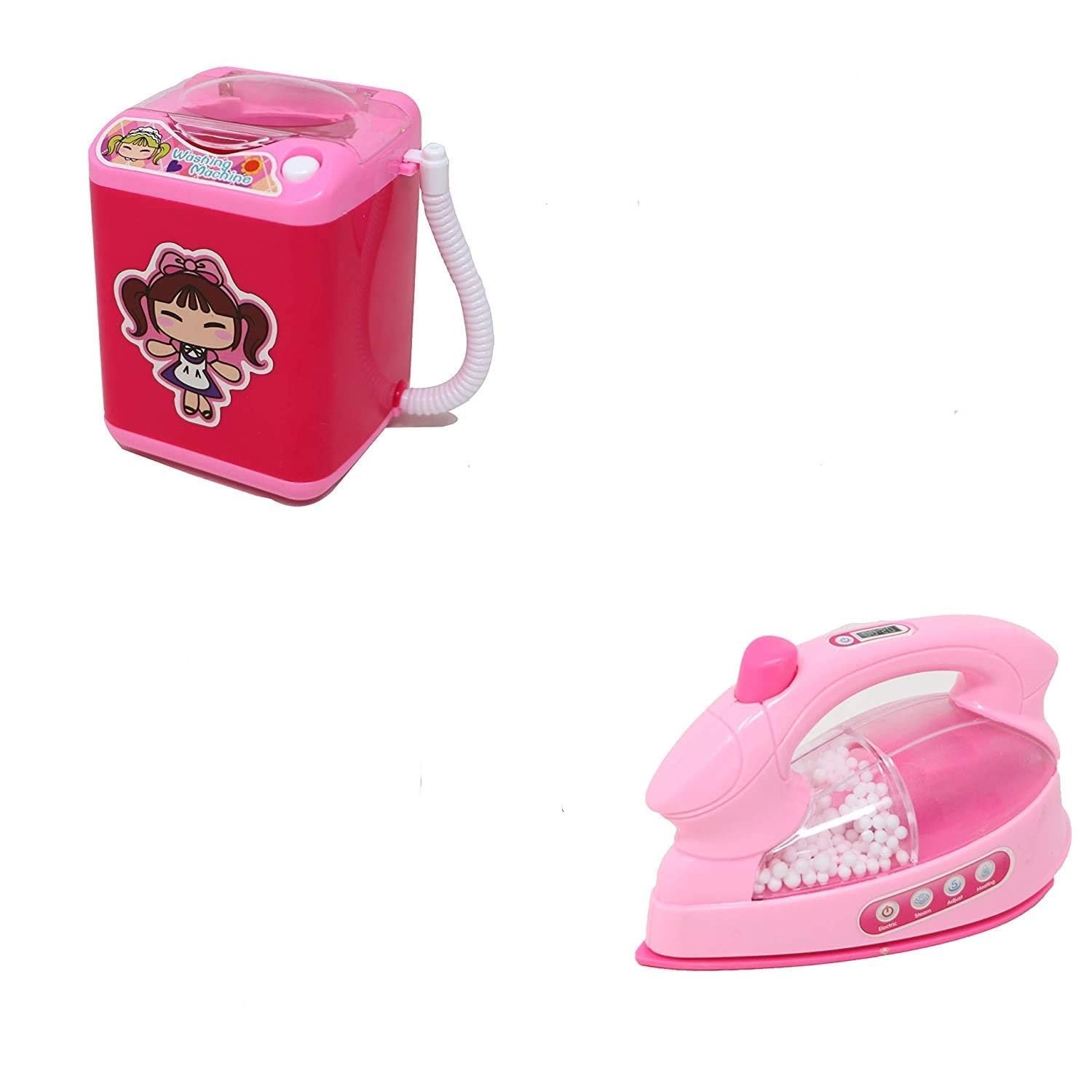 KIdz N Toys House Hold Set of 2 PCS for Girls Toy Battery Operated Plastic Home Play with Realistic Sound Working Iron Toy Vaccum Cleaning Washing Machine Toy (Multicolor) (B0CRTT6W3T) Amazon Price History, Amazon Price Tracker