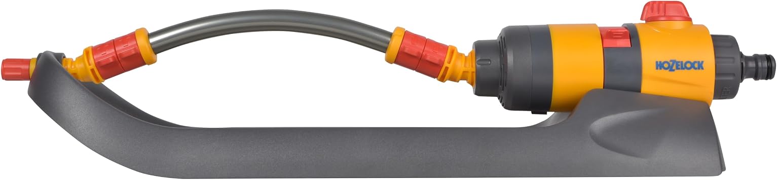 Hozelock | Rectangular Sprinkler AquaSave Pro 220 M | Oscillating Lawn Sprinkler | Adjustable Coverage | Customise Water Flow | Uniform Watering, Yellow & Grey